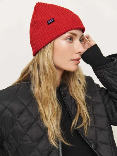 Patagonia Fisherman's Rolled Beanie Madder Red In Blue