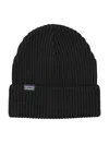 Patagonia Fisherman S Rolled Ribbed Beanie In Black