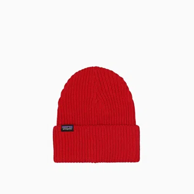 Patagonia Fishermans Rolled Beanie Hat In Red