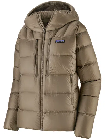 Patagonia Fitz Roy Down Hoody In Brown