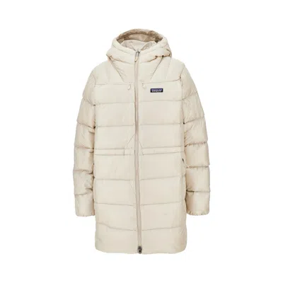 Patagonia Fitz Roy Long Down Jacket In Neutral