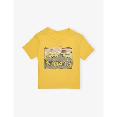 Patagonia Babies' Nectar Yellow Fitz Roy Skies Graphic-print Cotton-jersey T-shirt 6 Months - 5