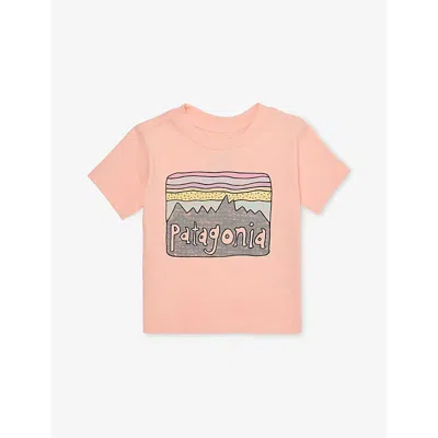 Patagonia Babies' Sunlit Pink Fitz Roy Skies Graphic-print Cotton-jersey T-shirt 6 Months -