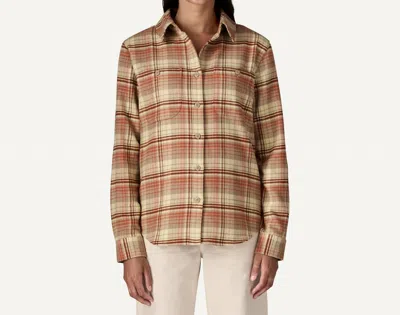 Patagonia Fjord Flannel Shirt In River Plaid: Potters Red In Brown
