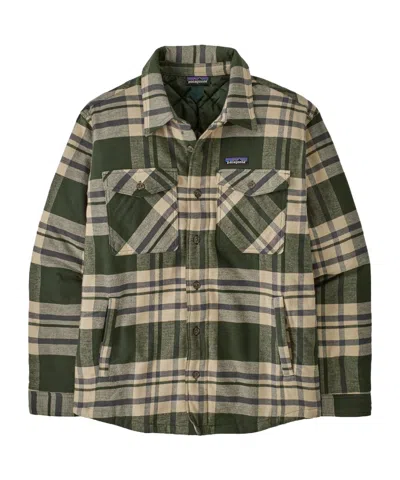 Patagonia Flannel Shirt Cotton Jacket In Green
