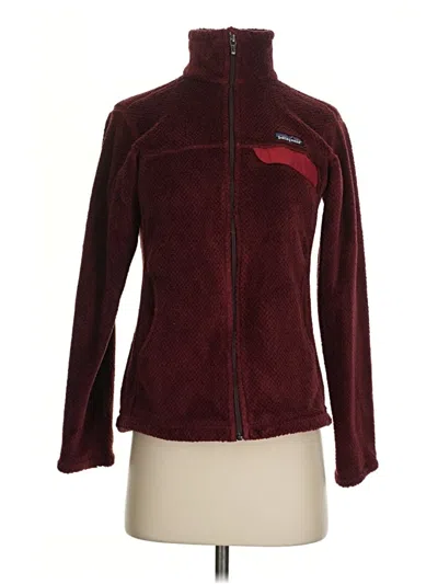 Pre-owned Patagonia Fleece Jacket In Burgundy