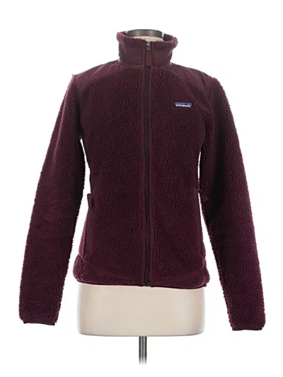 Pre-owned Patagonia Fleece Jacket In Burgundy