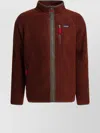 Patagonia Fleece Jacket With High Collar And Pockets In Brown