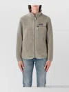 Patagonia Fleece Jacket With Stand-up Collar And Pockets In Green
