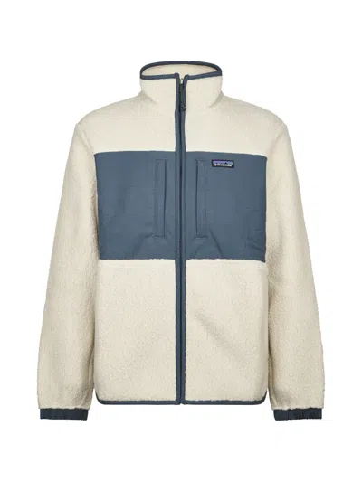Patagonia Retro Fleece Jacket Stand Collar Pockets In Neutral