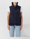 Patagonia Fleece Vest With High Collar And Pockets In Blue