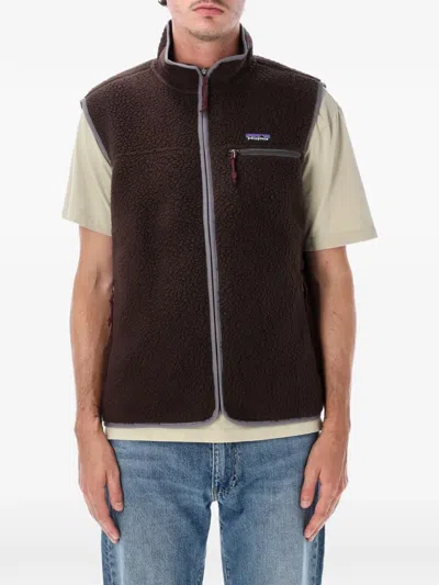 Patagonia Retro Pile Fleece Vest In Marrone