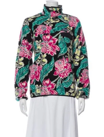 Pre-owned Patagonia Floral Print Evening Jacket In Green