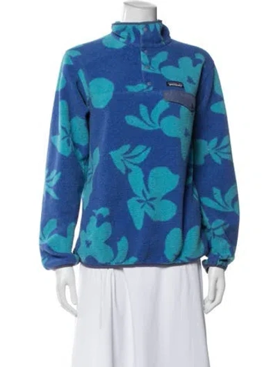Pre-owned Patagonia Floral Print Jacket In Blue