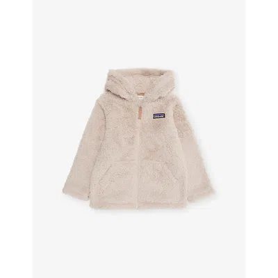 Patagonia Babies' Shroom Taupe Furry Friends Logo-patch Fleece Hoody 6 Months-4 In Neutral