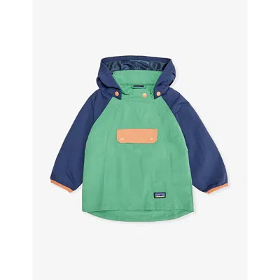 Patagonia Babies'  Gather Green Anorak Colour-block Recycled-polyester Jacket 6-36 Months