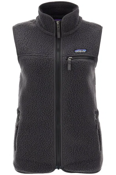 Patagonia Retro Pile Vest Featuring Pockets In Ink Black