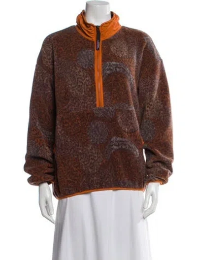 Pre-owned Patagonia Graphic Print Bomber Jacket In Brown