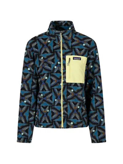 Patagonia Graphic-print Zip-up Jacket In Blue