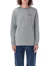 Patagonia Long Sleeve Cotton Blend Logo T-shirt In Gray