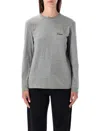 Patagonia Long-sleeved Logo T-shirt In Gray