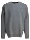 Patagonia Long Sleeve Cotton Blend Logo T-shirt In Gray