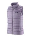 Patagonia High Collar Sleeveless Cotton Coat In Purple