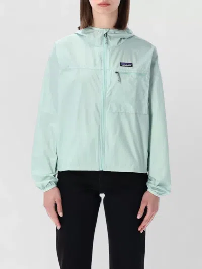 Patagonia Hooded Coat Long Sleeves Chest Pocket In Green