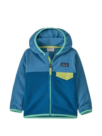 Patagonia Kids' Hooded Colour-block Jacket In Blue