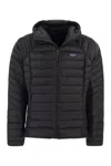 Patagonia Quilted High Collar Jacket With Side Zip Pockets In Black
