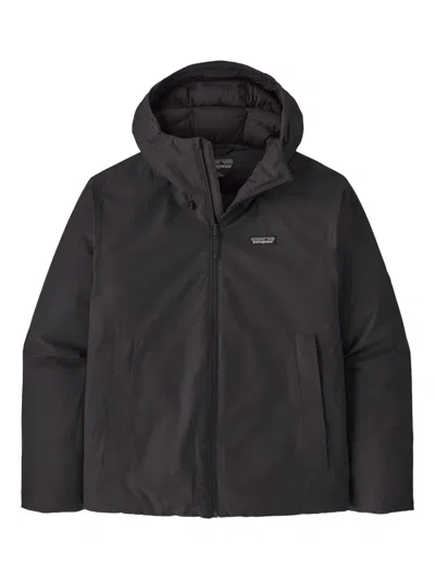 Patagonia Hooded Logo Jacket In Black