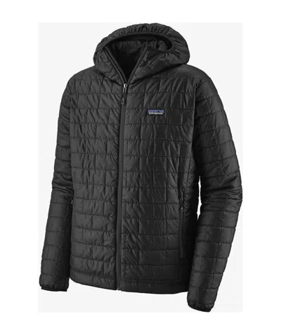 Patagonia Hooded Padded Jacket In Black