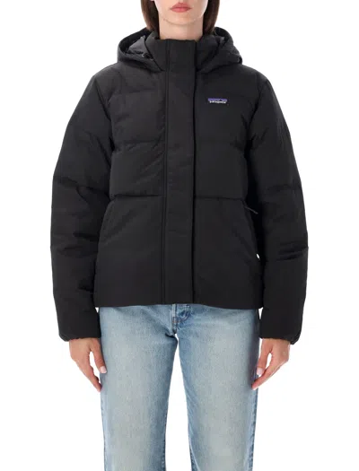 Patagonia Sisar Down Hooded Flap Down Jacket In Black