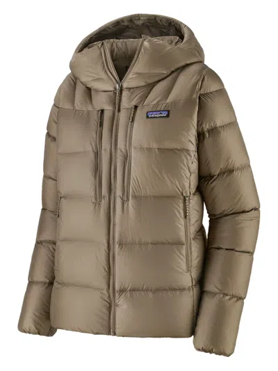 Patagonia Hooded Quilted Puffer Jacket In Brown