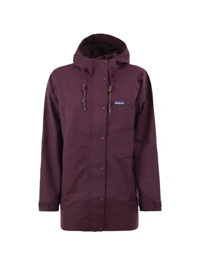 Patagonia Recycled Nylon Hooded Parka In Burgundy