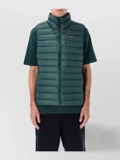 Patagonia Insulated High Neck Vest Pockets In Green