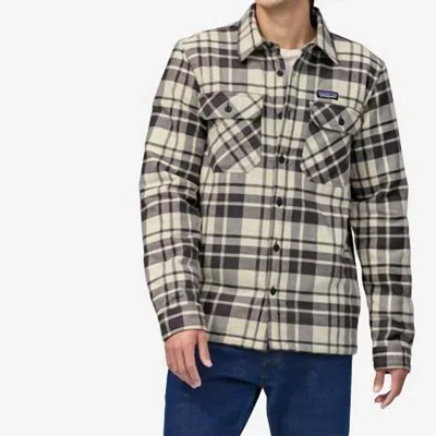 Patagonia Insulated Organic Cotton Midweight Fjord Flannel Shirt In Gray