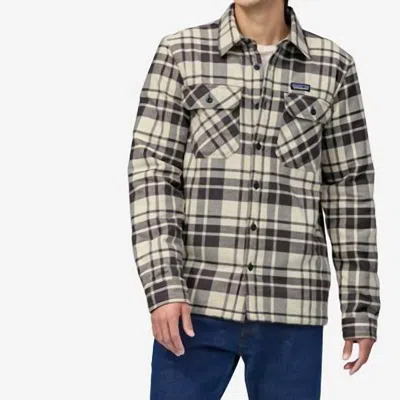 Patagonia Insulated Organic Cotton Midweight Fjord Flannel Shirt In Grey