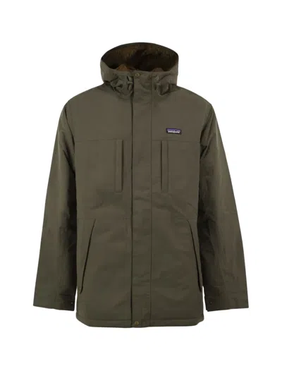 Patagonia Recycled Nylon Hooded Insulated Parka In Green