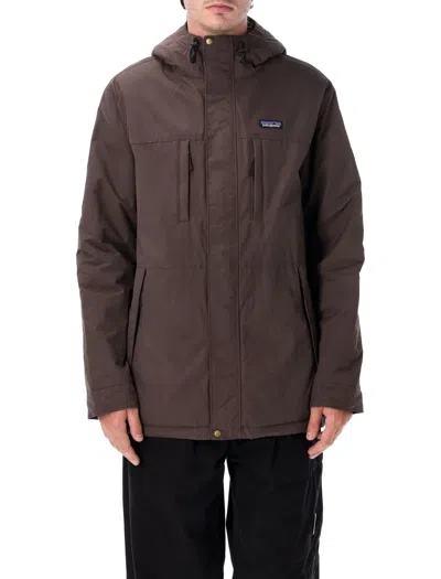 Patagonia Isthmus Parka Jacket With Recycled Fleece Lining And Thermogreen Insulated Sleeves In Marrone