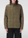 Patagonia Quilted Jacket High Collar Zippered Pocket In Braun