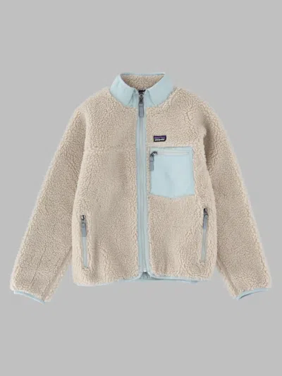 Patagonia Kids Synch Snap-t Pullover Fleece Jacket In Neutral