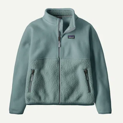 Patagonia Kids' Cozy Fluff Fleece Jacket In Blue Sage In Green