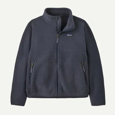 Patagonia Kids' Cozy Fluff Fleece Jacket In Smolder Blue