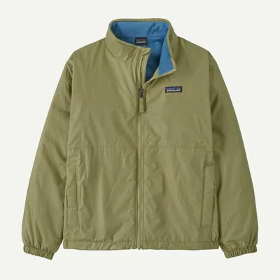 Patagonia Kids' Fleece-lined Windbreaker Jacket In Gumtree Green