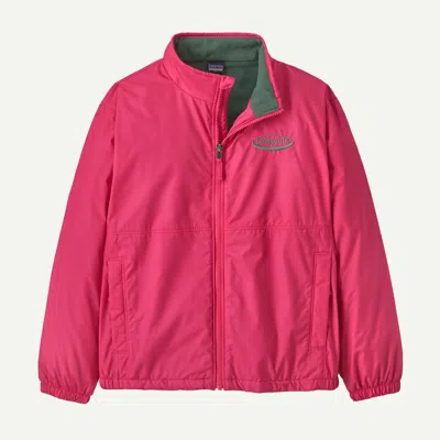 Patagonia Kids' Fleece-lined Windbreaker Jacket In Punchy Pink