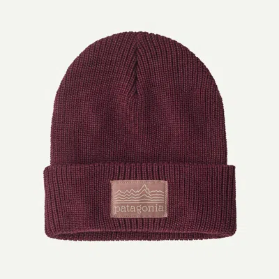 Patagonia Kids' Logo Beanie In Berry Fig In Burgundy