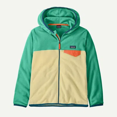 Patagonia Kids' Micro D® Snap-t® Fleece Jacket In Buttercup Yellow W/aqua Stone In Multi