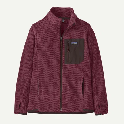 Patagonia Kids' R1® Air Full-zip Fleece Jacket In Berry Fig In Burgundy