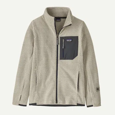 Patagonia Kids' R1® Air Full-zip Fleece Jacket In Wool White In Gray